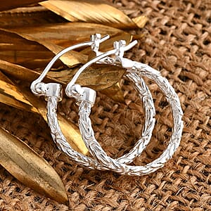 Bali Legacy Byzantine Hoop Earrings in Sterling Silver 7.20 Grams