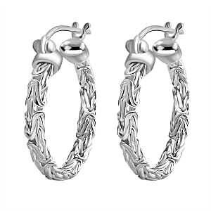 Bali Legacy Byzantine Hoop Earrings in Sterling Silver 7.20 Grams
