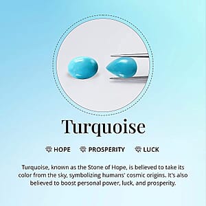 D'Joy Sleeping Beauty Turquoise 1.10 ctw Solitaire Stud Earrings in Rhodium Over Sterling Silver