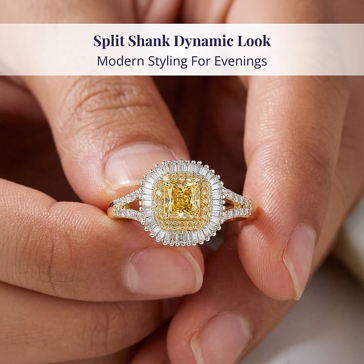 Certified and Appraised Luxoro AAA Madagascar Yellow Sapphire, White and Yellow Diamond Ring in 14K Yellow Gold 1.31 ctw (Size 5.5) image number 4