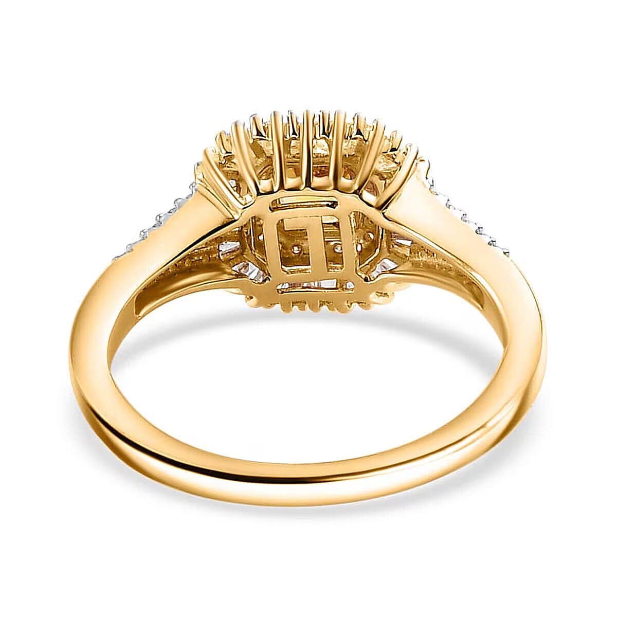 Certified and Appraised Luxoro AAA Madagascar Yellow Sapphire, White and Yellow Diamond Ring in 14K Yellow Gold 1.31 ctw (Size 5.5) image number 6