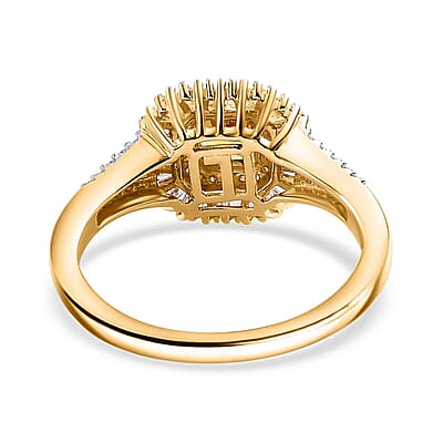 Certified & Appraised Luxoro AAA Madagascar Yellow Sapphire, I2 White and Yellow Diamond 1.31 ctw Double Halo Ring in 14K Yellow Gold (Size 12.0) 4.15 Grams