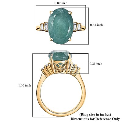 Luxoro Premium Grandidierite and G-H I2 Diamond 6.20 ctw Ring in 10K Yellow Gold (Size 12.0)