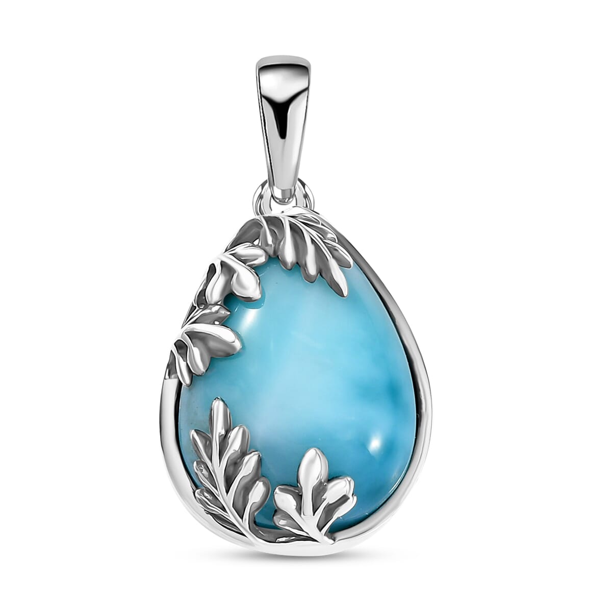 D'Joy Premium Larimar 11.10 ctw Flowing Swirl Pendant without Chain Sterling Silver image number 0