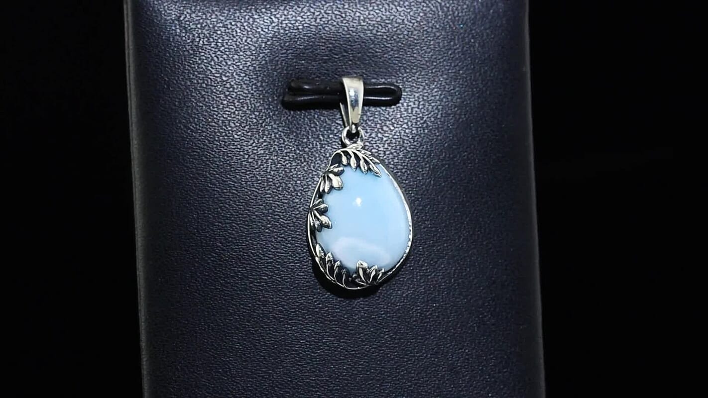 D'Joy Premium Larimar 11.10 ctw Flowing Swirl Pendant without Chain Sterling Silver