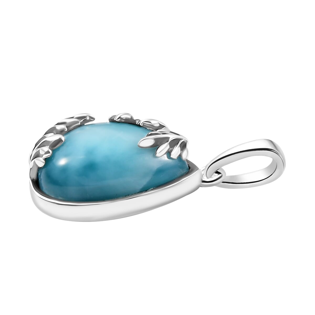 D'Joy Premium Larimar 11.10 ctw Flowing Swirl Pendant without Chain Sterling Silver image number 3