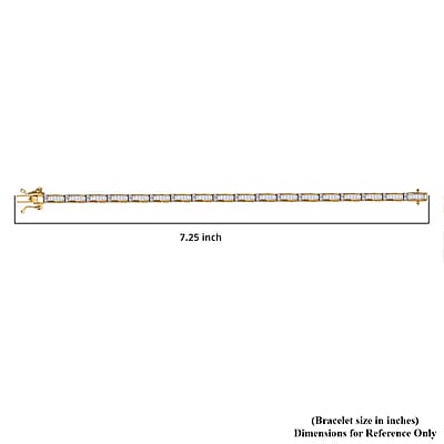 Luxuriant Lab Grown Diamond G-H SI 4.00 ctw Art Deco Bracelet in 18K Vermeil Yellow Gold Over Sterling Silver (7.25 In)
