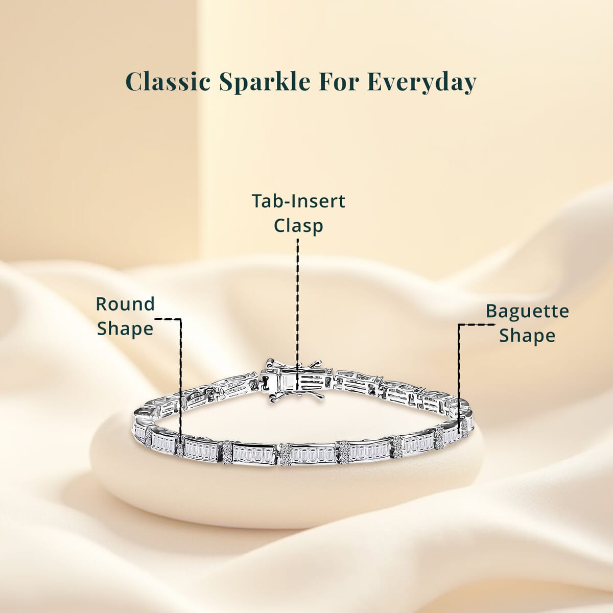 Luxuriant Lab Grown Diamond G-H SI 4.00 ctw Art Deco Bracelet in Rhodium Over Sterling Silver (7.25 In) image number 5
