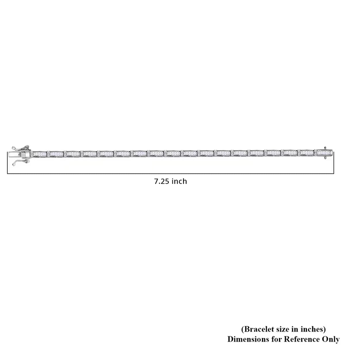 Luxuriant Lab Grown Diamond G-H SI 4.00 ctw Art Deco Bracelet in Rhodium Over Sterling Silver (7.25 In) image number 6