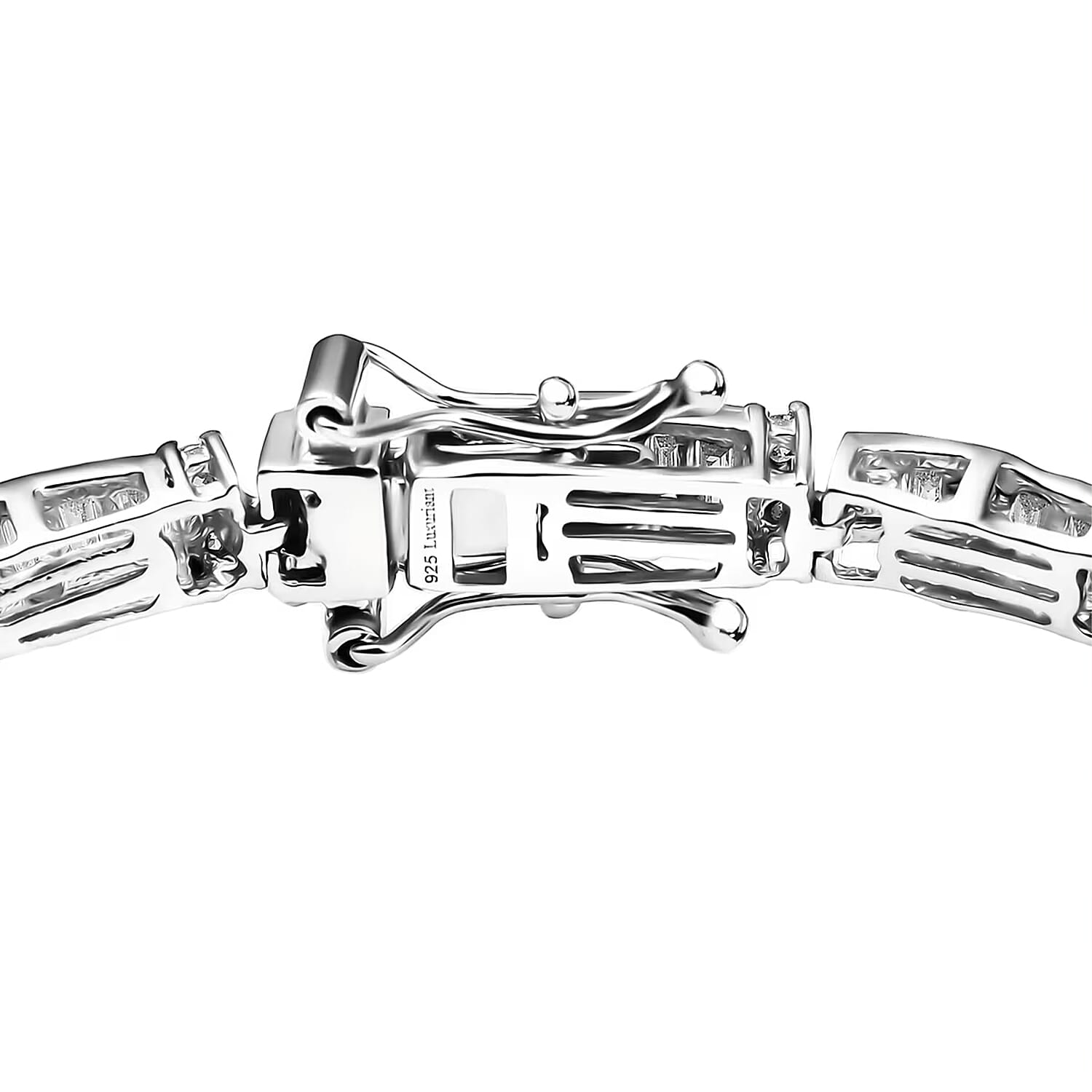 Luxuriant Lab Grown Diamond G-H SI 4.00 ctw Art Deco Bracelet in Rhodium Over Sterling Silver (7.25 In)