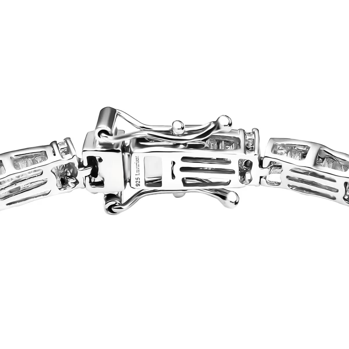 Luxuriant Lab Grown Diamond G-H SI 4.00 ctw Art Deco Bracelet in Rhodium Over Sterling Silver (7.25 In) image number 7