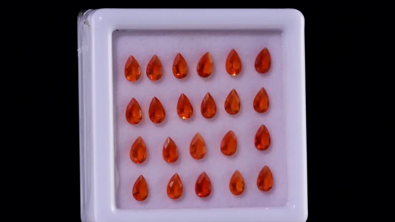 AA Fire Opal Assorted Box (Pear 5x3 mm) 3.00 ctw