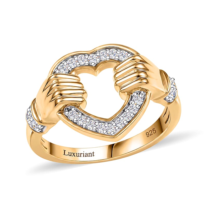 Luxuriant Lab Grown Diamond G-H SI 0.20 ctw Ring in 18K Vermeil Yellow Gold Over Sterling Silver (Size 10.0)