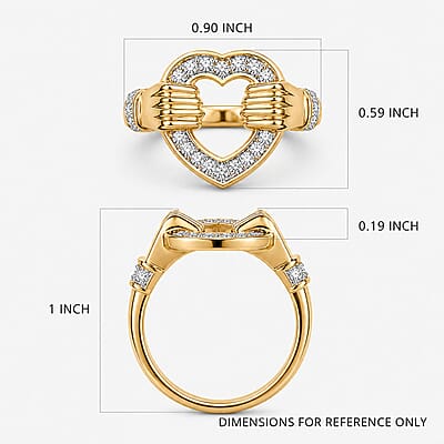 Luxuriant Lab Grown Diamond G-H SI 0.20 ctw Ring in 18K Vermeil Yellow Gold Over Sterling Silver (Size 10.0)