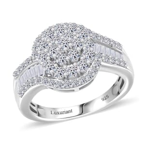 Luxuriant Lab Grown Diamond G-H SI 1.00 ctw Celestial Glow Ring in Rhodium Over Sterling Silver (Size 10.0)