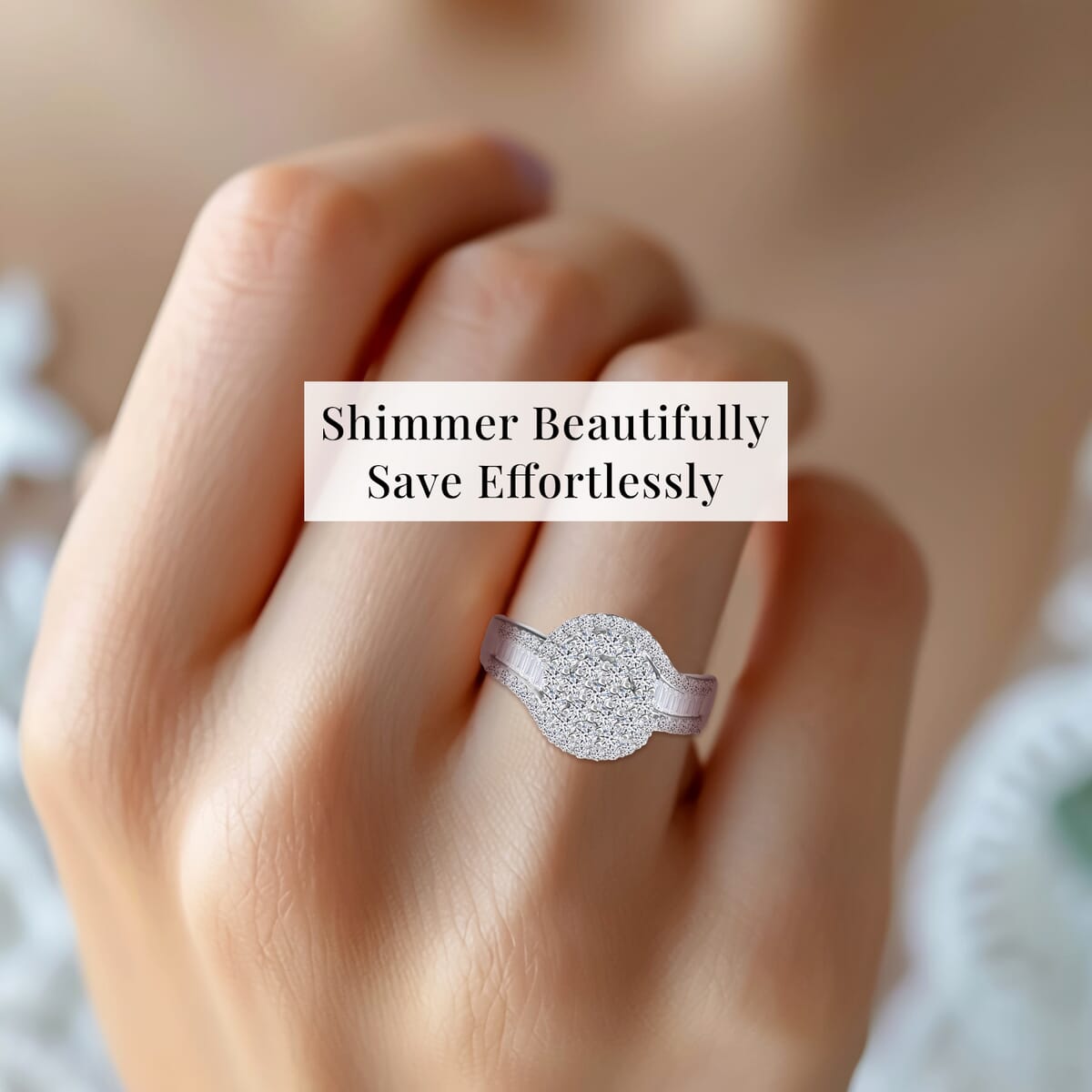 Luxuriant Lab Grown Diamond G-H SI 1.00 ctw Ring in Rhodium Over Sterling Silver (Size 10.0) image number 1