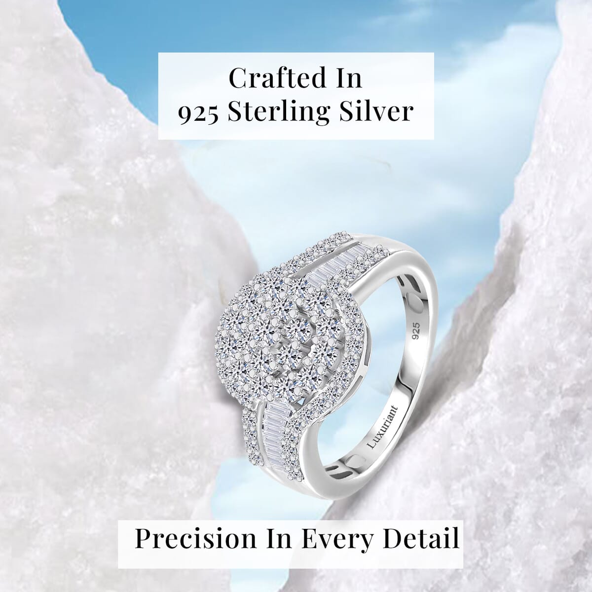 Luxuriant Lab Grown Diamond G-H SI 1.00 ctw Ring in Rhodium Over Sterling Silver (Size 10.0) image number 2