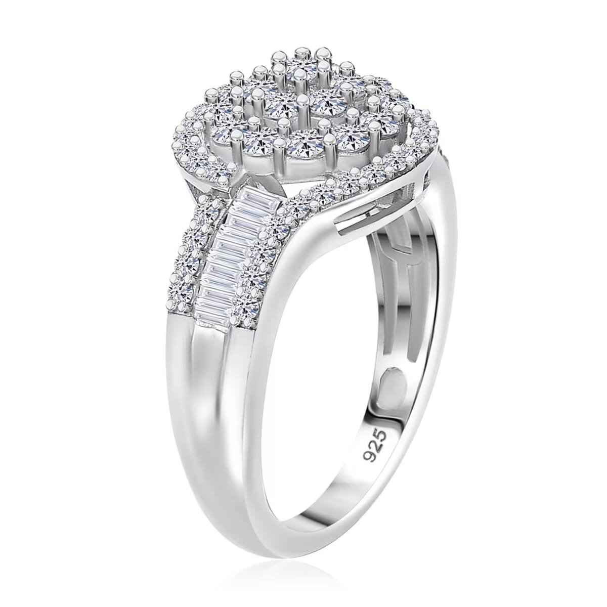 Luxuriant Lab Grown Diamond G-H SI 1.00 ctw Ring in Rhodium Over Sterling Silver (Size 10.0) image number 8