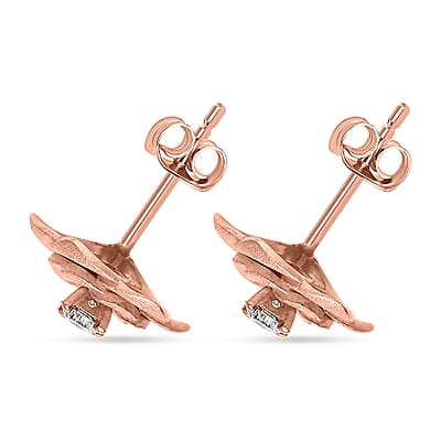 Luxuriant Lab Grown Diamond G-H SI 0.20 ctw Floral Stud Earrings in 18K Vermeil Rose Gold Over Sterling Silver