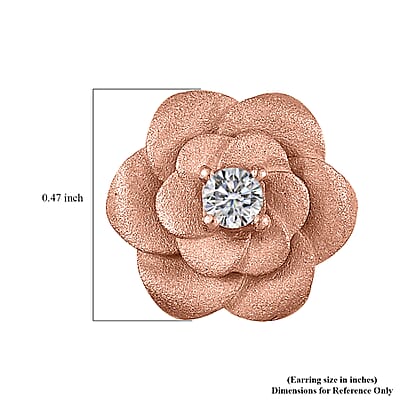 Luxuriant Lab Grown Diamond G-H SI 0.20 ctw Floral Stud Earrings in 18K Vermeil Rose Gold Over Sterling Silver