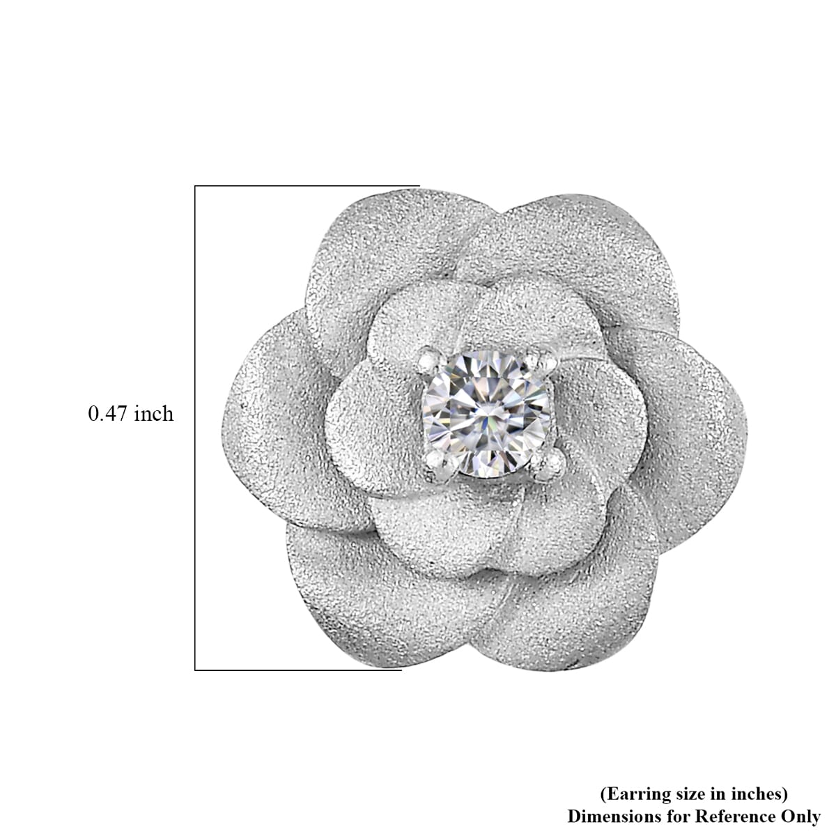 Luxuriant Lab Grown Diamond G-H SI 0.20 ctw Floral Stud Earring in Rhodium Over Sterling Silver image number 4