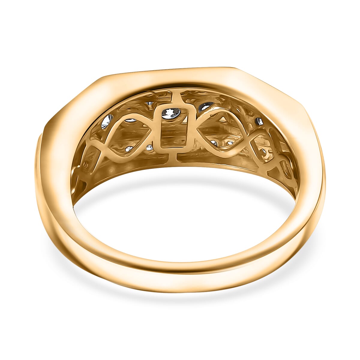 Luxuriant Lab Grown Diamond G-H SI 1.40 ctw Mens Ring in 18K Vermeil Yellow Gold Over Sterling Silver (Size 11.0) image number 3