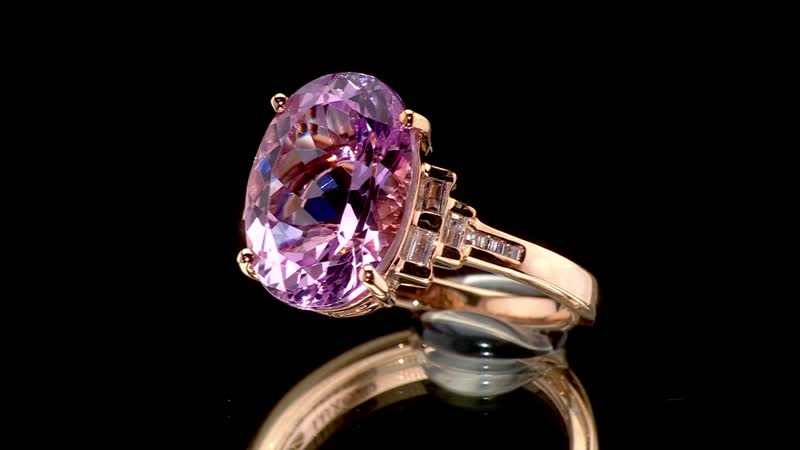 Luxoro Premium Martha Rocha Kunzite and Diamond I2 7.85 ctw Ring in 10K Rose Gold (Size 10.0)