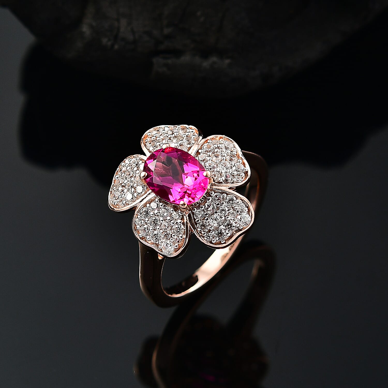 Buy Luxuriant Premium Bixbite (LG) and White Zircon 2.10 ctw Leaf