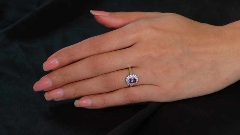 Dan Dennis Deal Luxoro 14K Yellow Gold AAA Madagascar Purple Sapphire, Diamond (G-H, I2) (0.36 cts) Ring (Size 10.0) 1.31 ctw