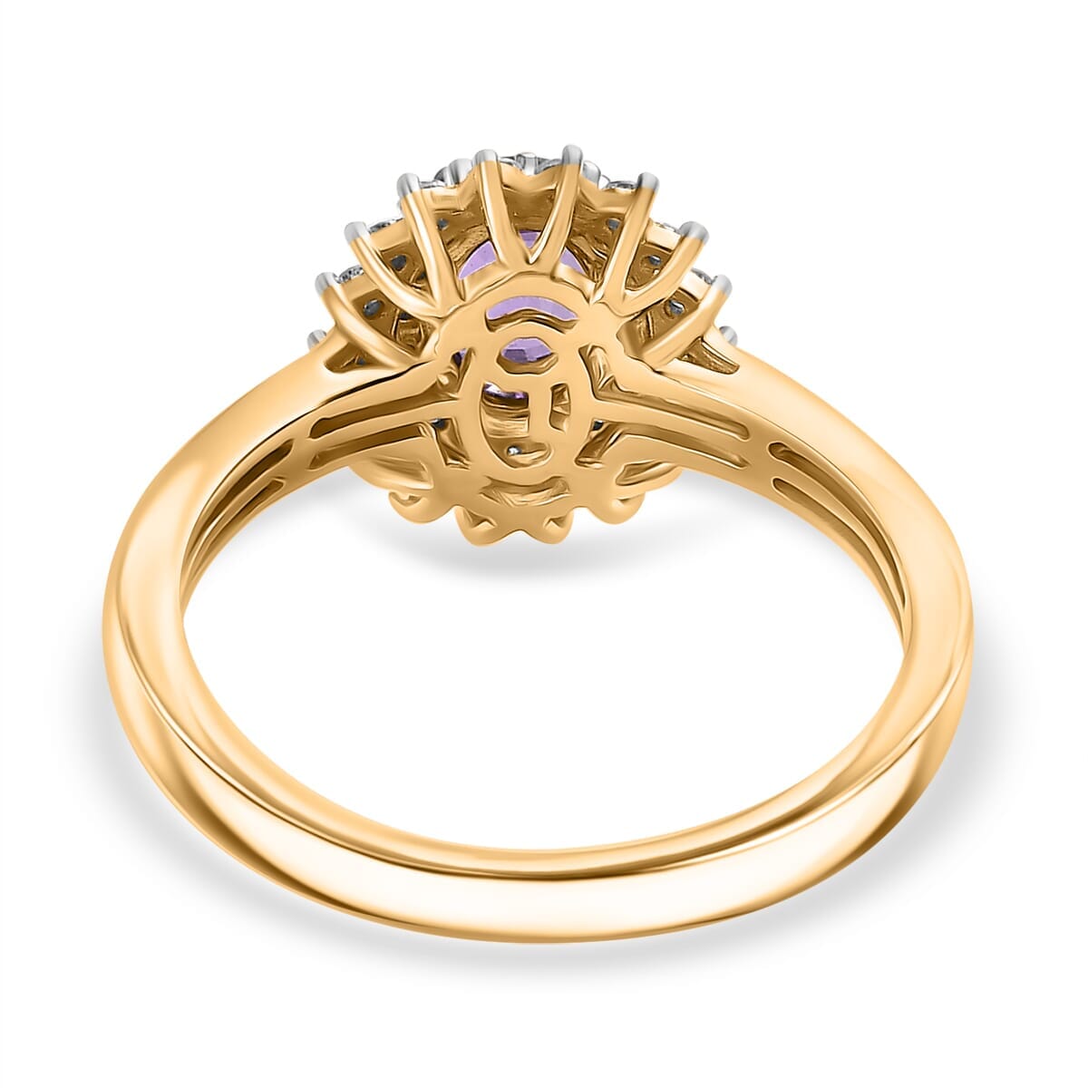 Luxoro AAA Madagascar Purple Sapphire and G-H I2 Diamond 1.31 ctw Ring in 14K Yellow Gold (Size 10.0) image number 4