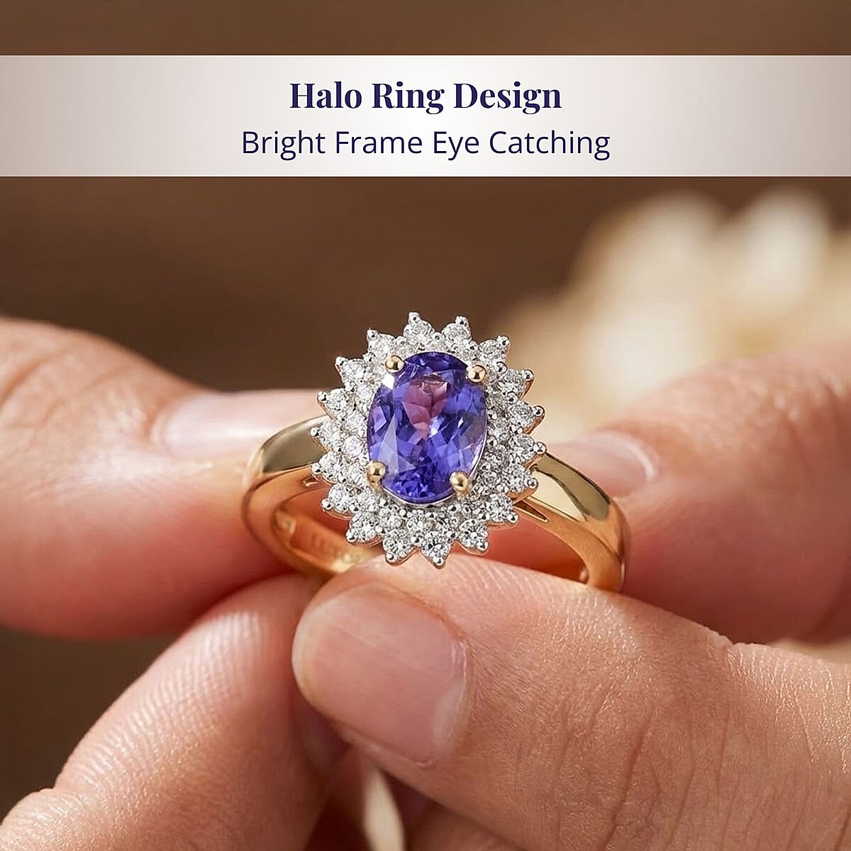 Luxoro 14K Yellow Gold AAA Madagascar Purple Sapphire, Diamond (G-H, I2) (0.36 cts) Ring (Size 10.5) 1.31 ctw image number 4