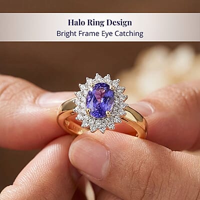 Luxoro 14K Yellow Gold AAA Madagascar Purple Sapphire, Diamond (G-H, I2) (0.36 cts) Ring (Size 5.0) 1.31 ctw