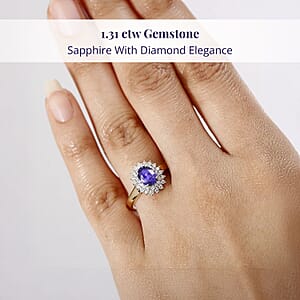 Luxoro AAA Madagascar Purple Sapphire and G-H I2 Diamond 1.31 ctw Ring in 14K Yellow Gold (Size 6.0)