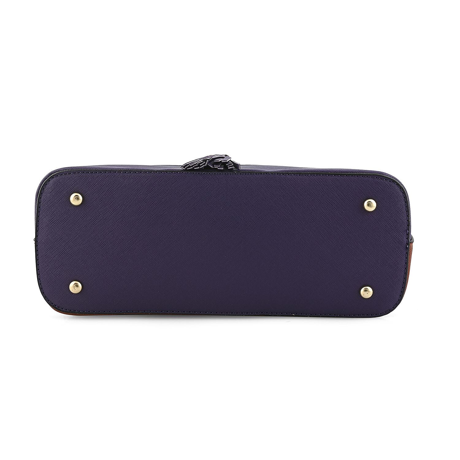 Beverly Hills Polo Club Cognac & Purple Faux Leather 2-Tone Shoulder Bag
