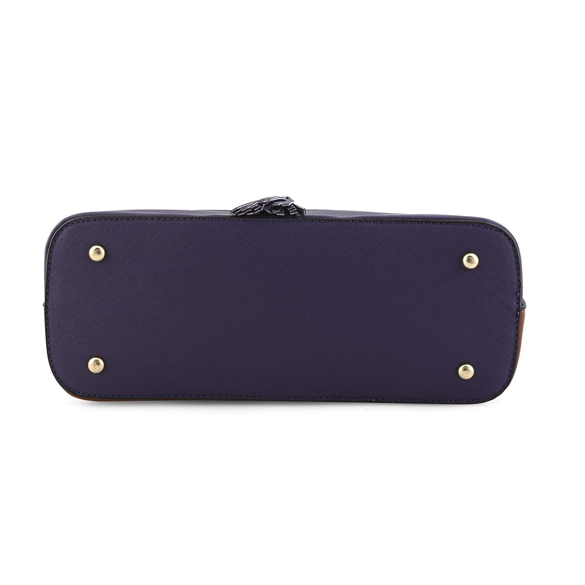 Beverly Hills Polo Club Cognac & Purple Faux Leather 2-Tone Shoulder Bag image number 4
