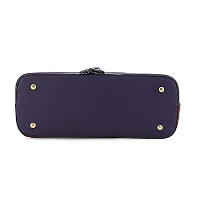 Beverly Hills Polo Club Cognac & Purple Faux Leather 2-Tone Shoulder Bag