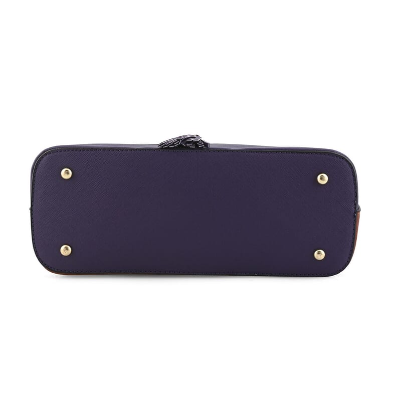 Beverly Hills Polo Club Cognac & Purple Faux Leather 2-Tone Shoulder Bag