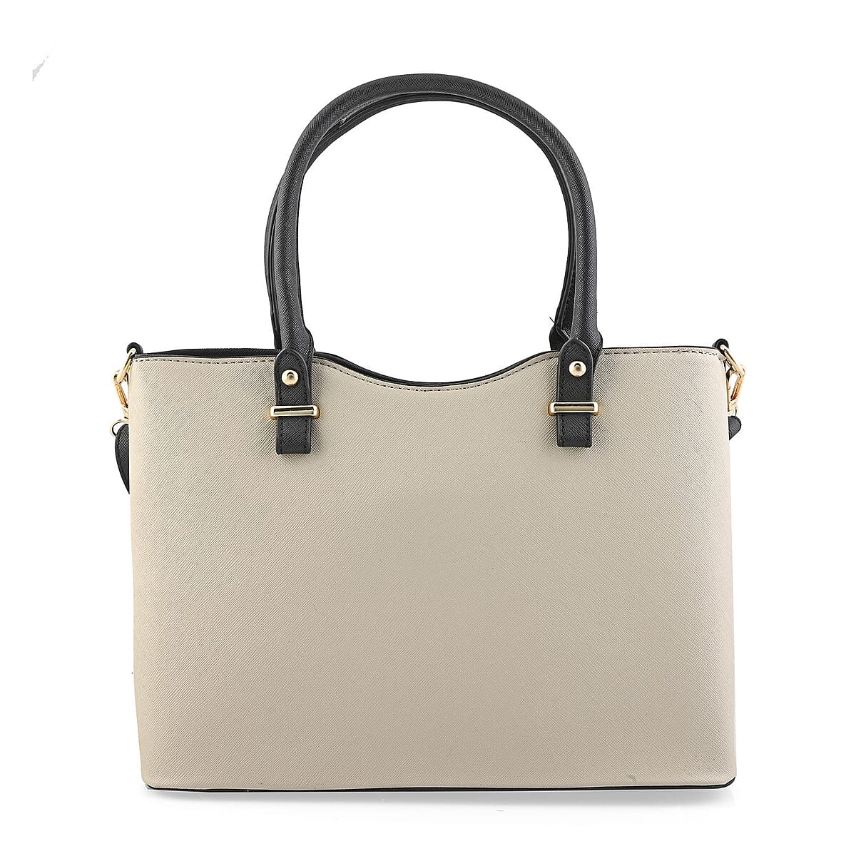 Beverly Hills Polo Club Black & Ivory Faux Leather 2-Tone Shoulder Bag image number 3