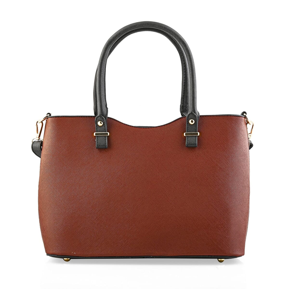 Beverly Hills Polo Club Brown & Black Faux Leather 2-Tone Shoulder Bag image number 3