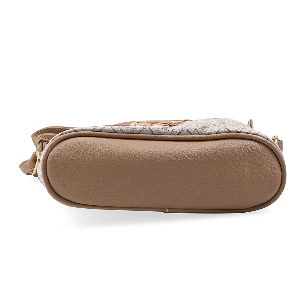 Beverly Hills Polo Club White & Taupe Logo Pattern Faux Leather Crossbody Bag image number 3