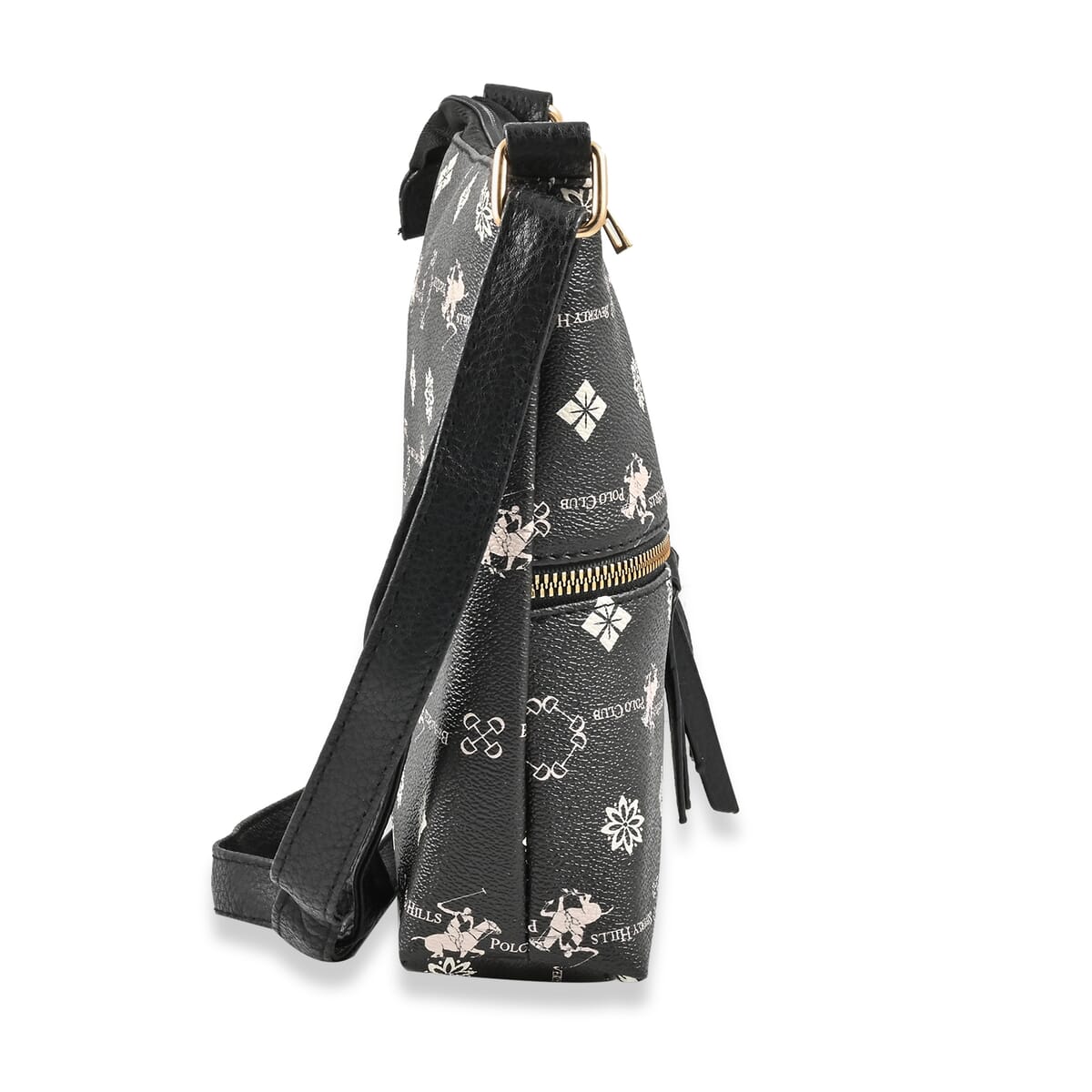 Beverly Hills Polo Club Black & White Multi Pattern Faux Leather Crossbody Bag image number 2