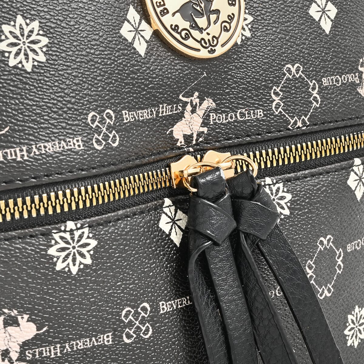 Beverly Hills Polo Club Black & White Multi Pattern Faux Leather Crossbody Bag image number 6