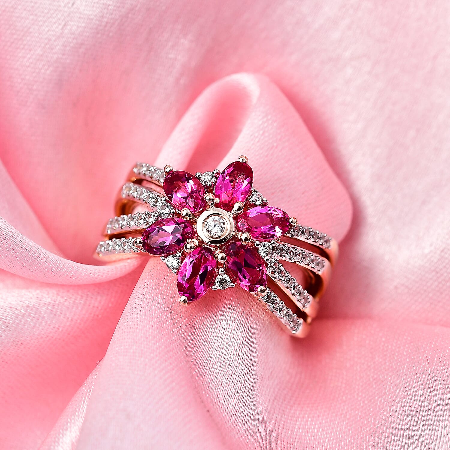 Buy Luxuriant Premium Bixbite (LG) and White Zircon 1.85 ctw