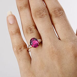 Luxuriant Premium Bixbite (LG) and Diamond I2 3.50 ctw Ring in 10K Rose Gold (Size 10.0)