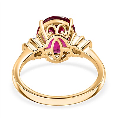 10K Rose Gold Luxuriant Premium Bixbite (LG), Diamond (I2) Ring (Size 5.0) 3.50 ctw
