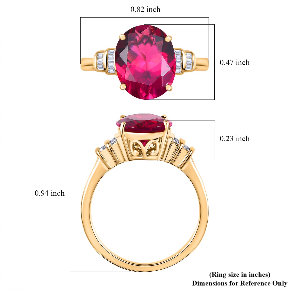 Luxuriant Premium Bixbite (LG) and Diamond I2 3.50 ctw Ring in 10K Rose Gold (Size 9.0) image number 5