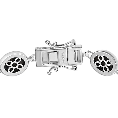 Karis Natural Yooperlite 31.30 ctw Bracelet in Platinum Bond (7.25 In) with Free UV Flash Light