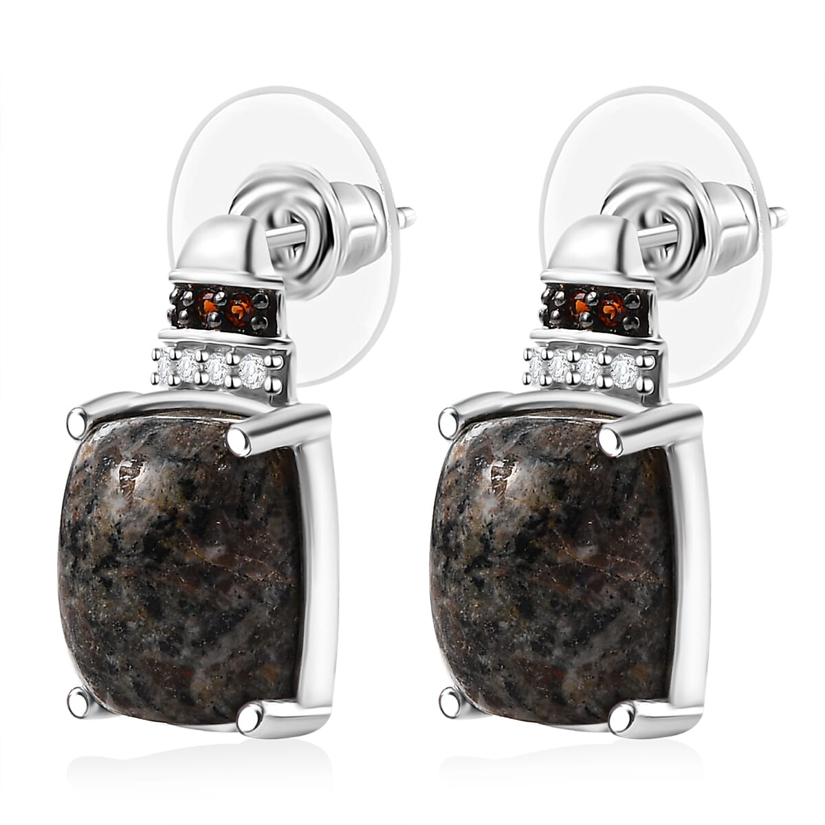D'Joy Natural Yooperlite and Multi Gemstone 11.60 ctw Earrings in Rhodium Over Sterling Silver with Free UV Flash Light image number 3