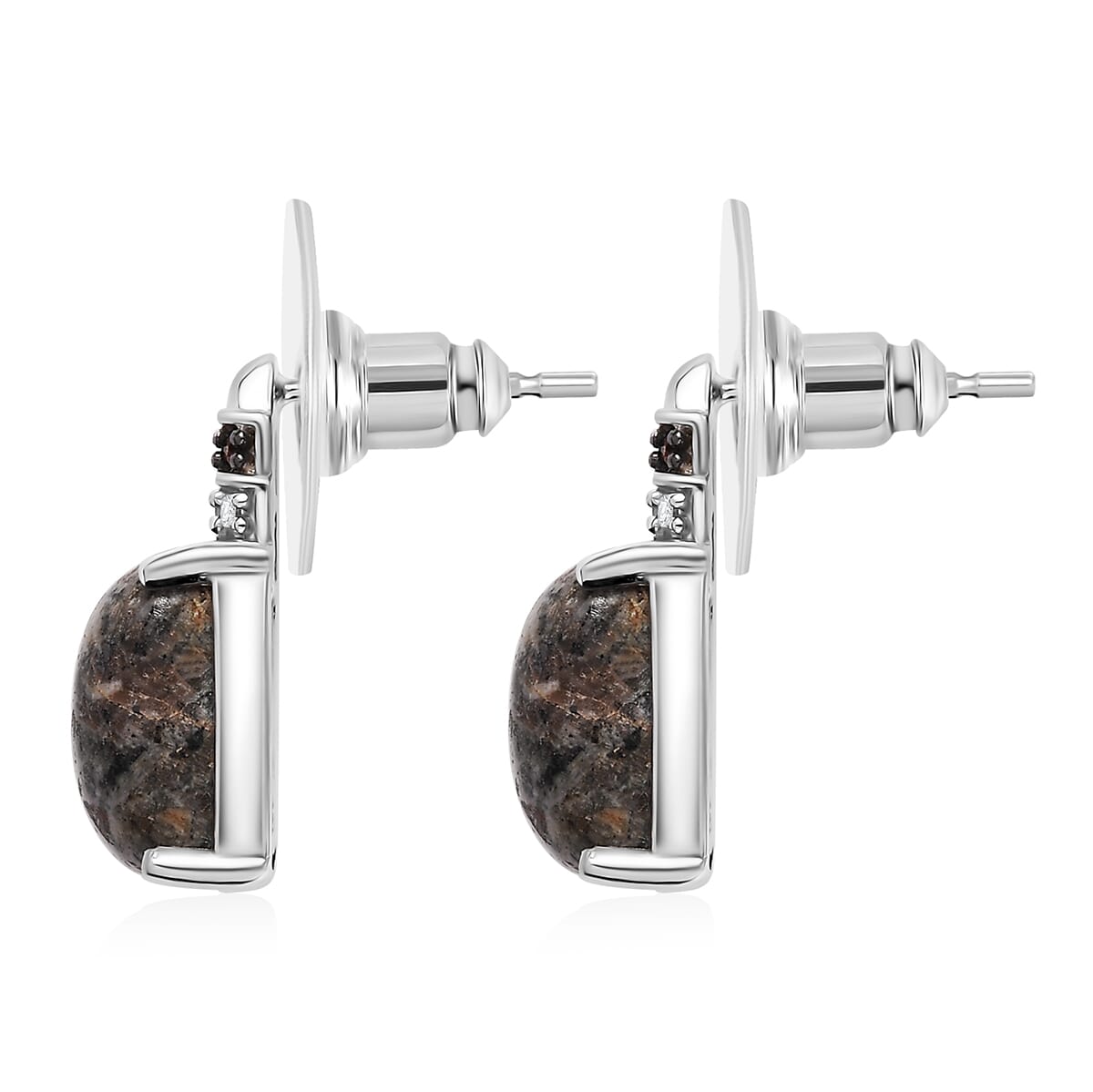D'Joy Natural Yooperlite and Multi Gemstone 11.60 ctw Earrings in Rhodium Over Sterling Silver with Free UV Flash Light image number 4