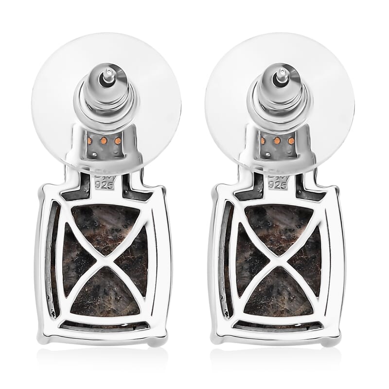 D'Joy Natural Yooperlite and Multi Gemstone 11.60 ctw Earrings in Rhodium Over Sterling Silver with Free UV Flash Light